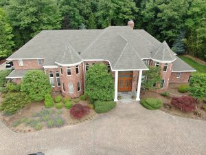 castle house roof from drone